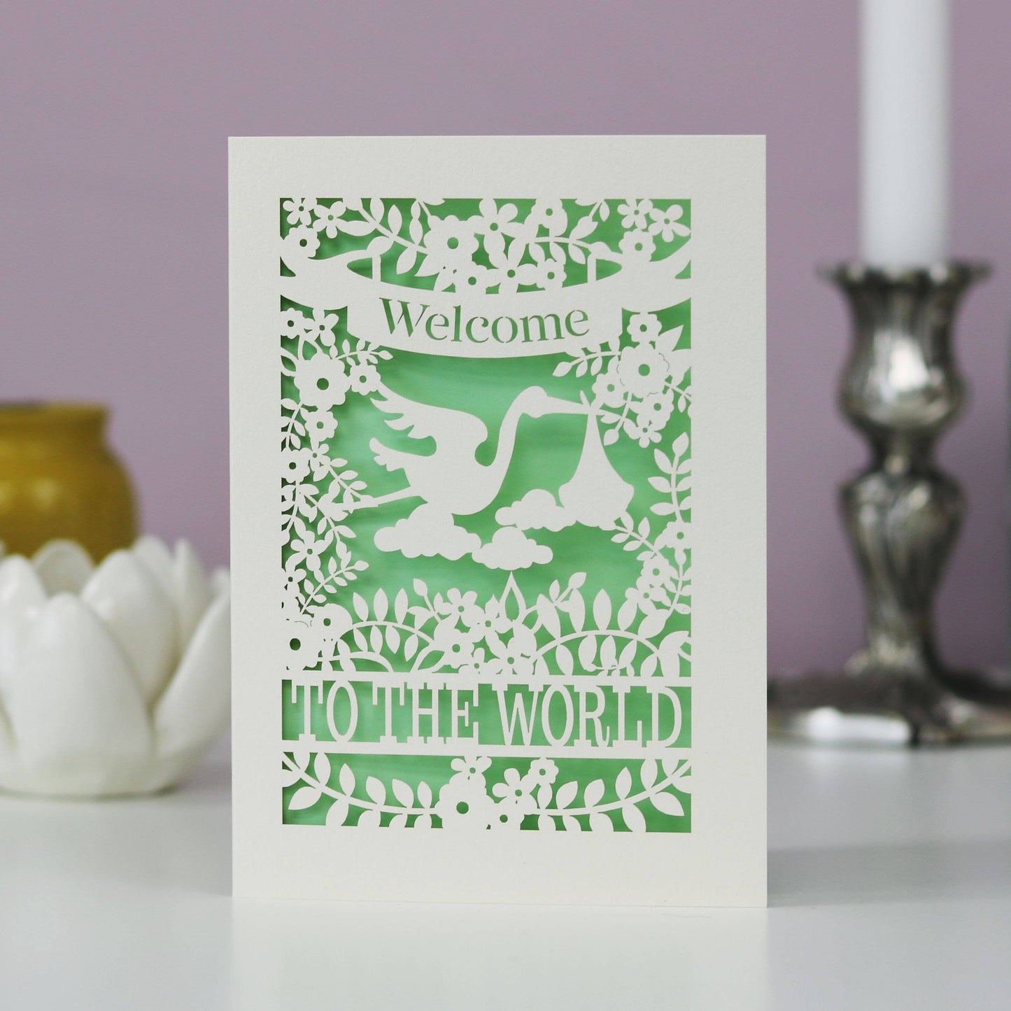Welcome to the World A6 Laser Cut New Baby Card