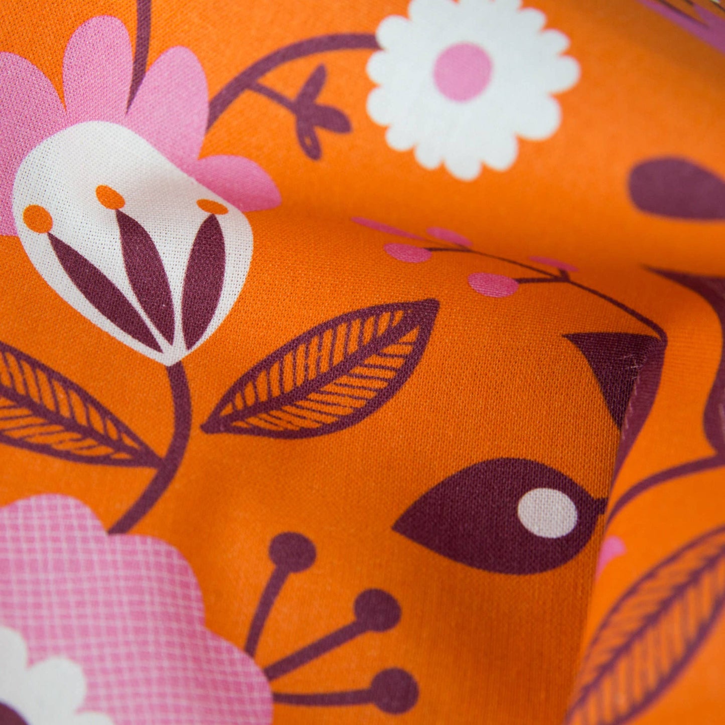 Tea towel - orange floral