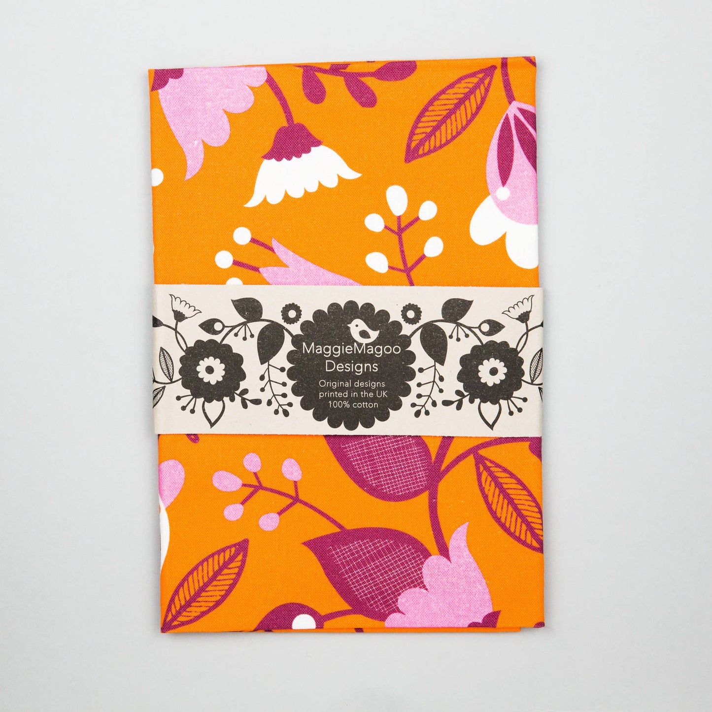 Tea towel - orange floral