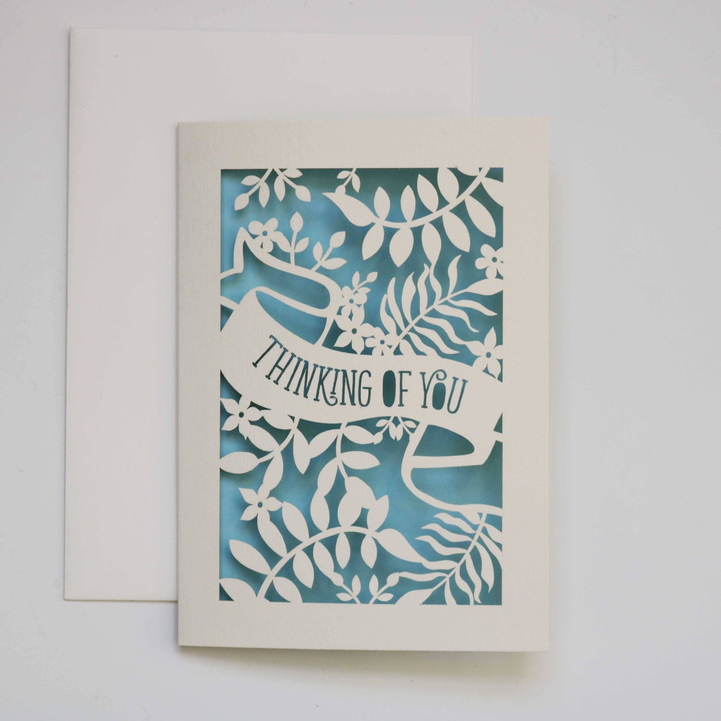 Thinking Of You Banner Laser Cut A6 Card