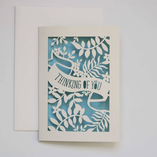 Thinking Of You Banner Laser Cut A6 Card