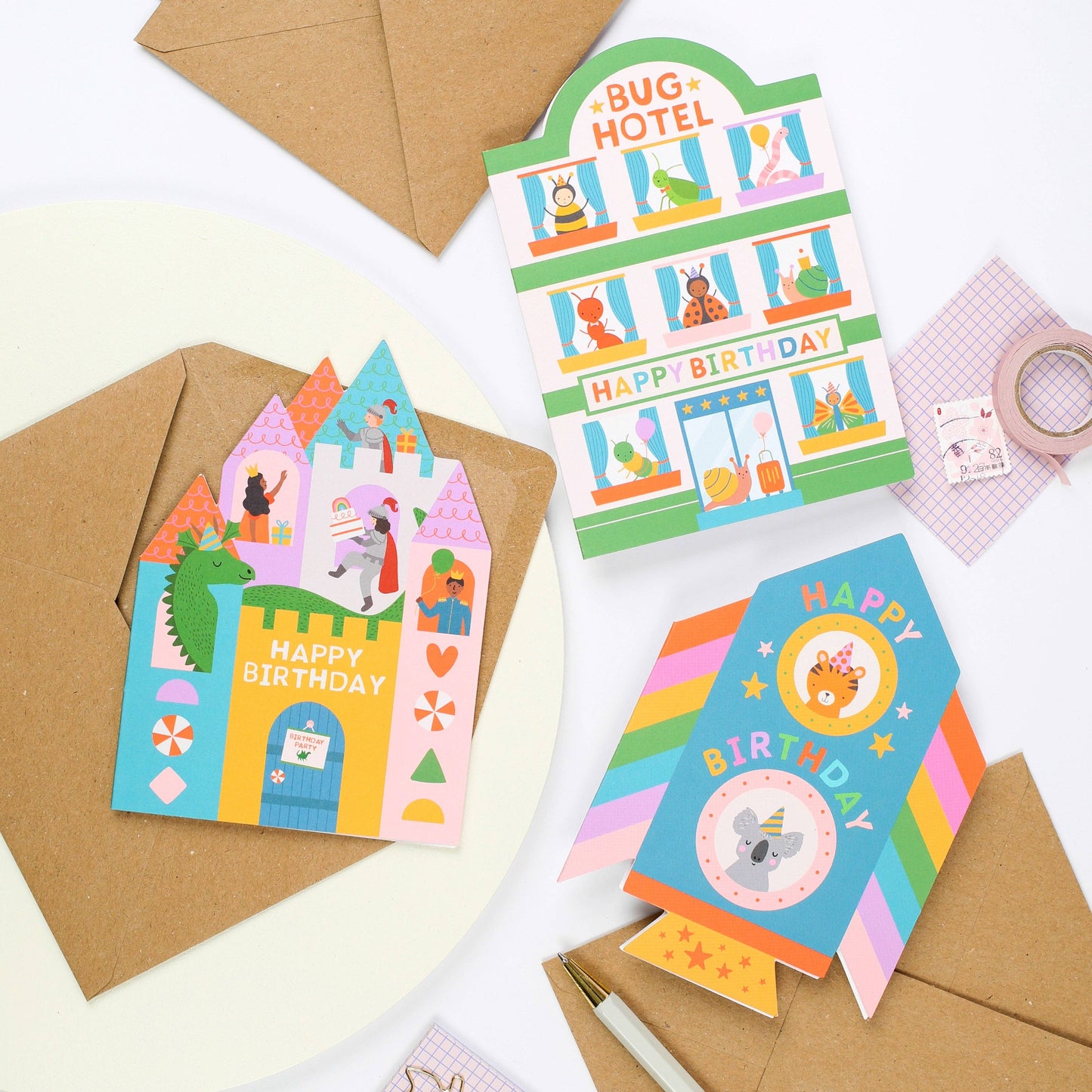 Mifkins Rocket Birthday Card