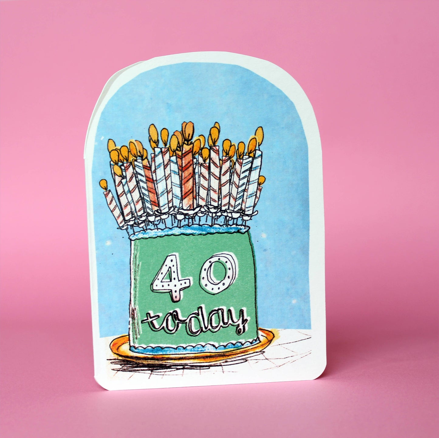 Laura Skilbeck Forty Today Birthday Candles Card