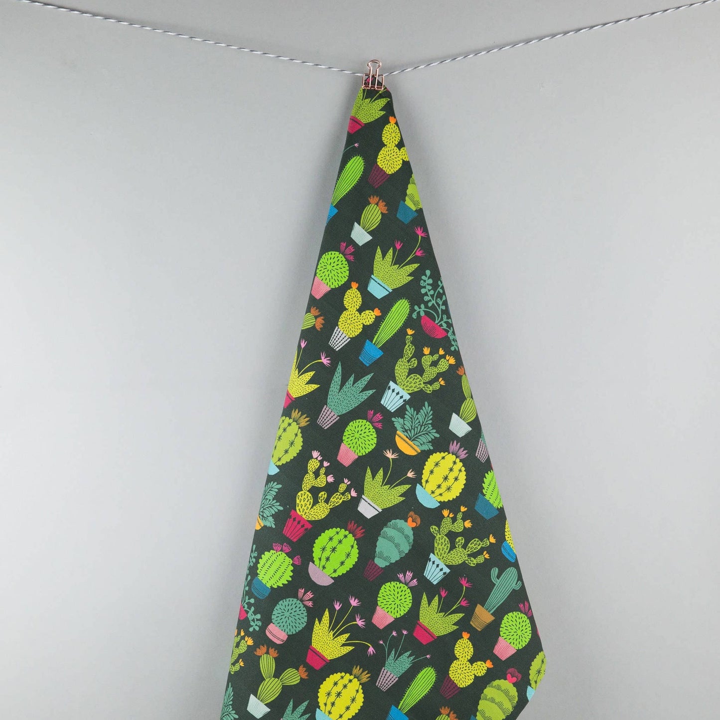 Maggiemagoo Designs Tea towel dark cactus print