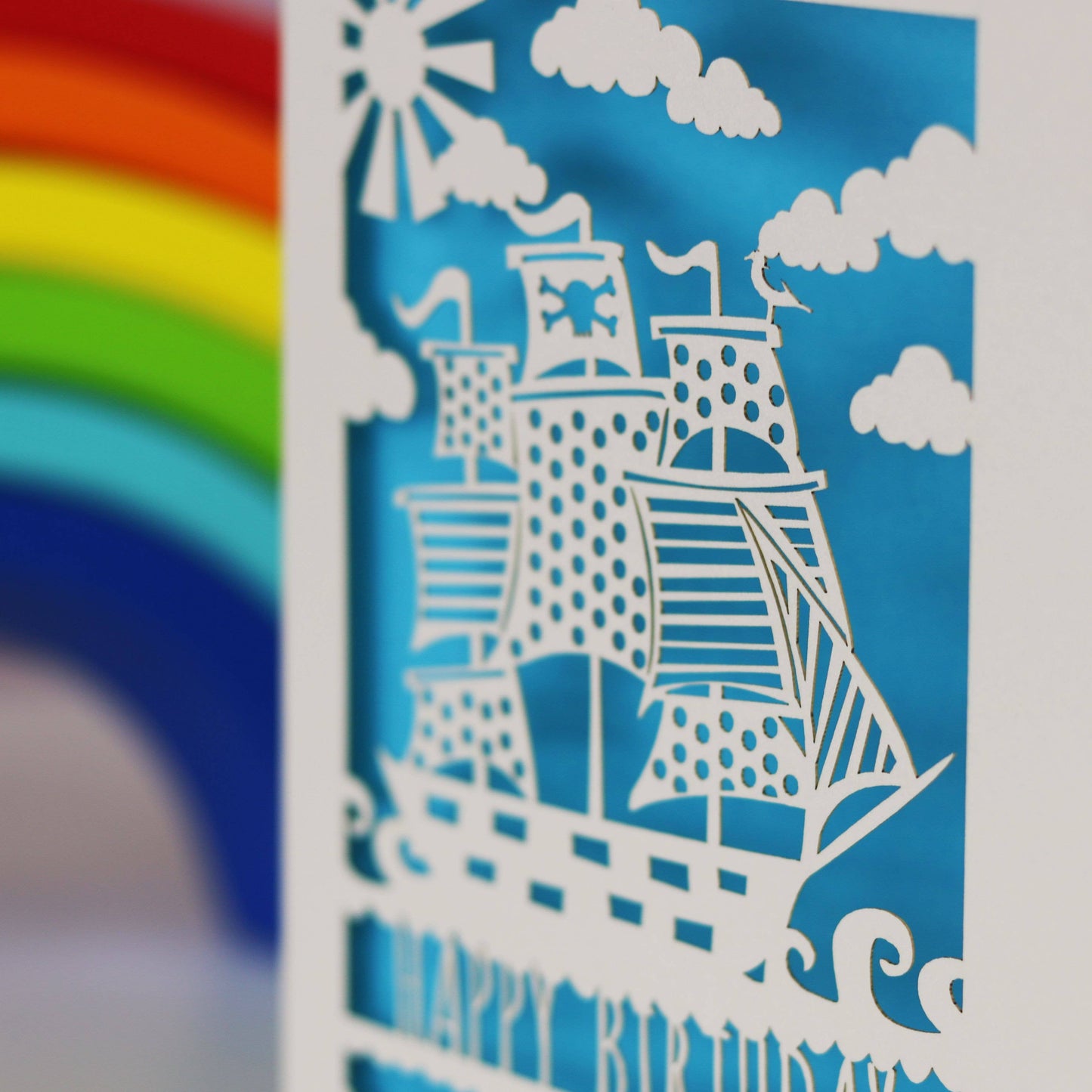 Pirate Ship A6 Laser Cut Birthday Card