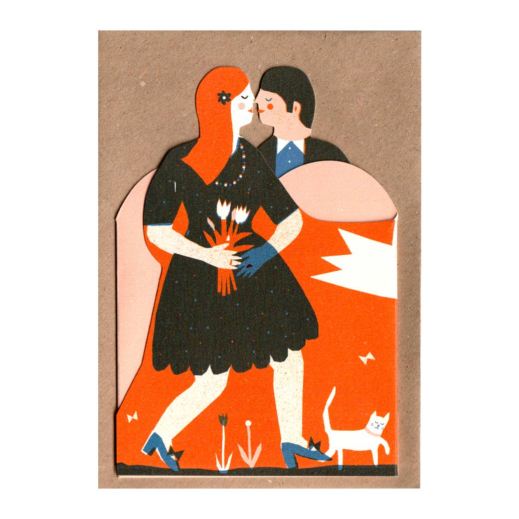 The Printed Peanut| Man and Woman Concertina Heart Card
