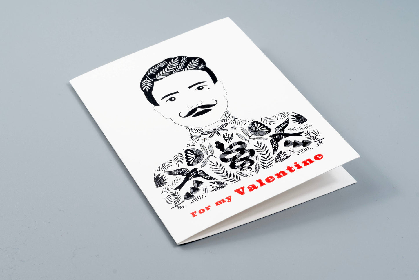 For My Valentine greeting card tattooed man