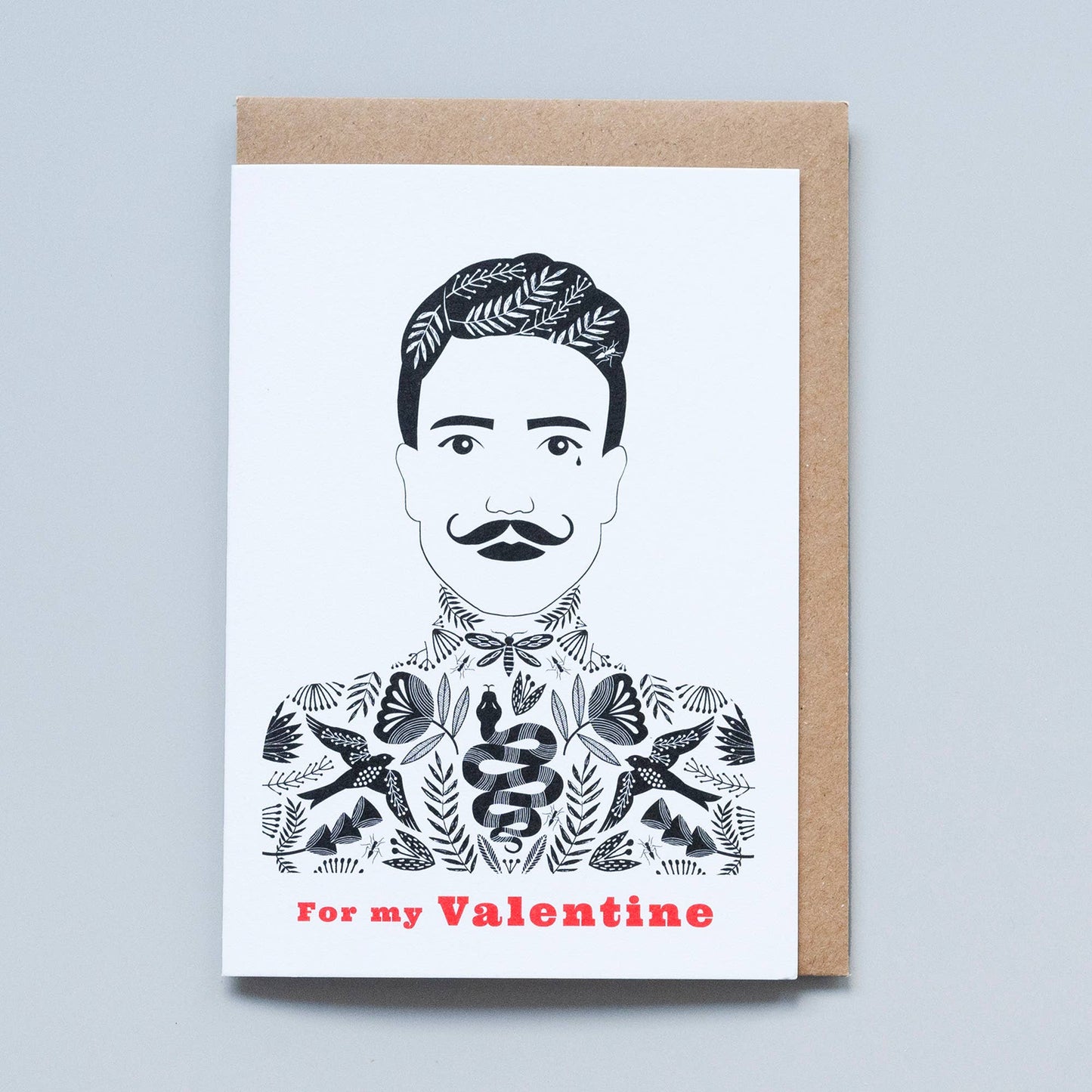 For My Valentine greeting card tattooed man