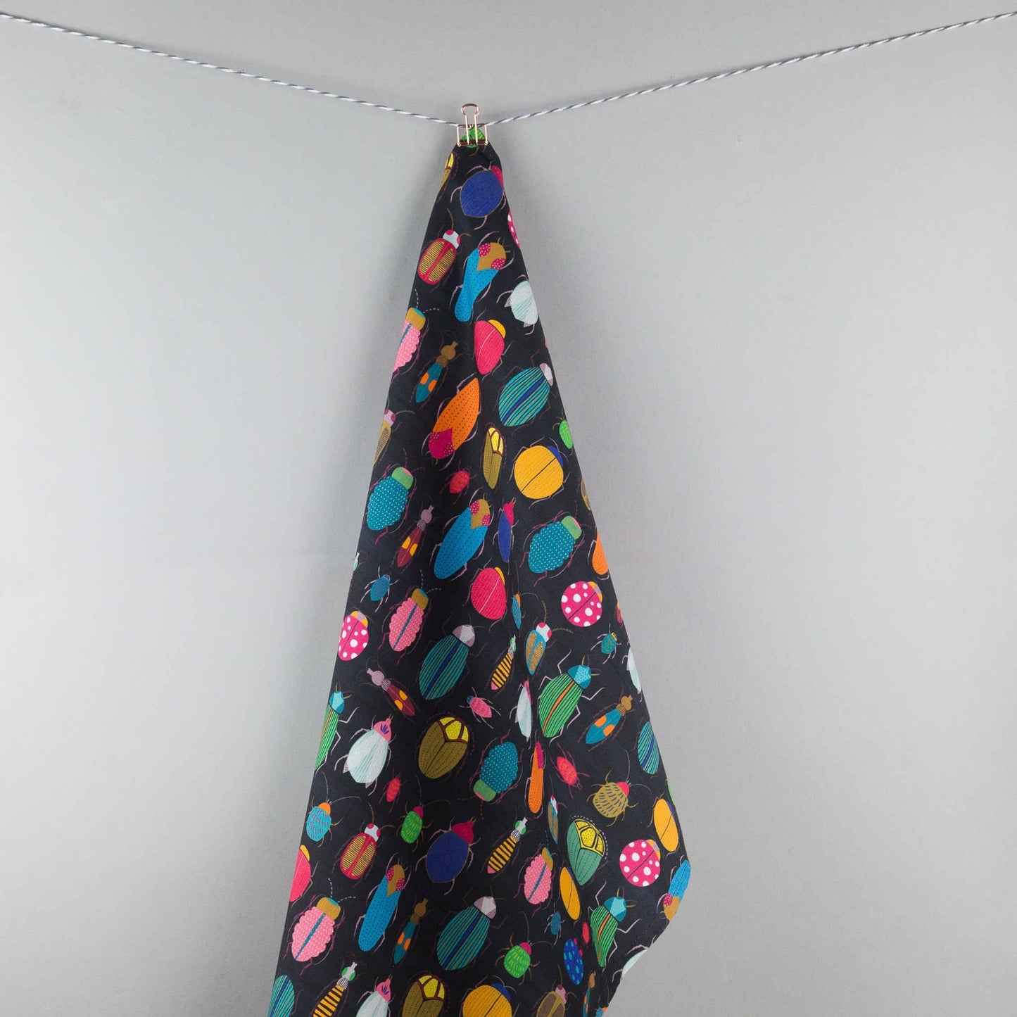 Maggiemagoo Designs Tea towel bugs and beetles in dark