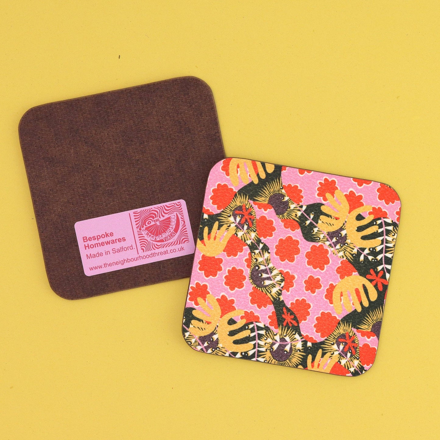 The Neighbourhood Threat Abstract Botanical Coasters