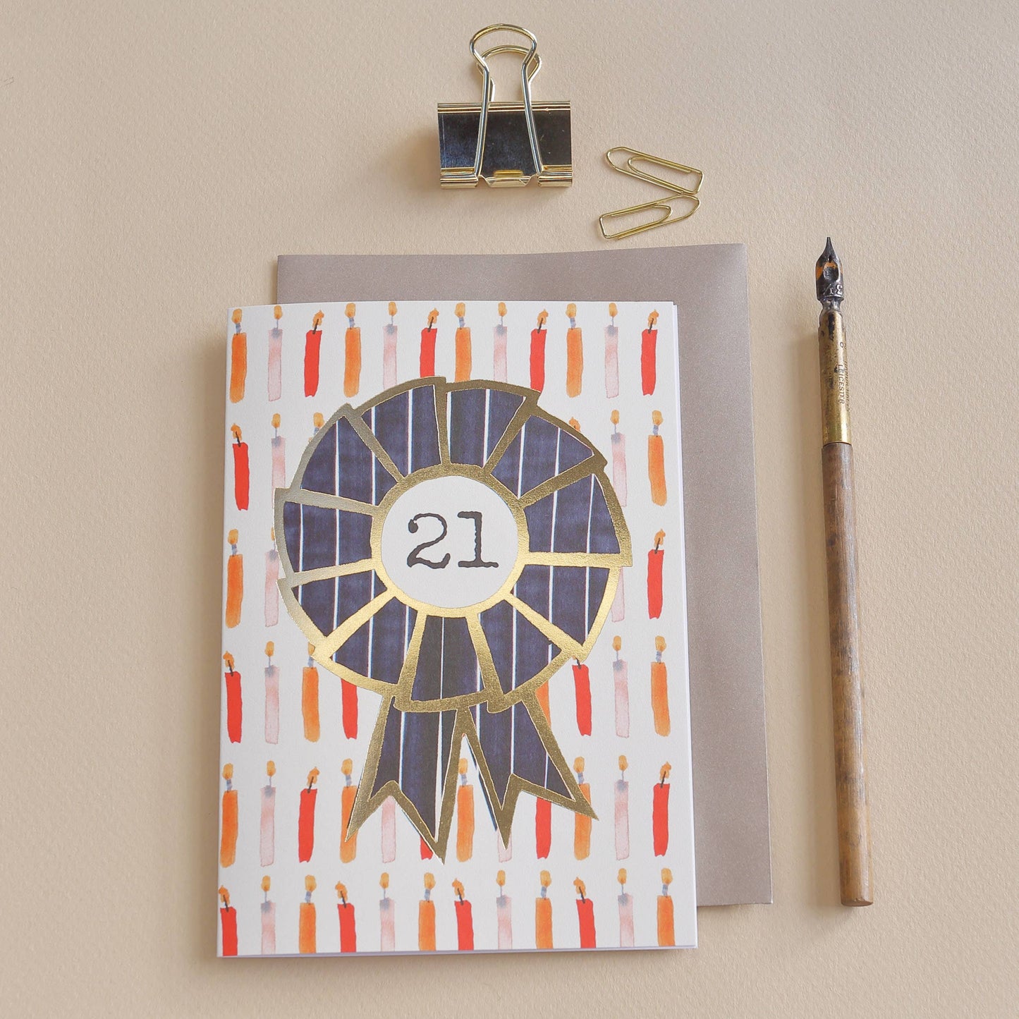 '21' Rosette Greeting Card by Poet and Painter