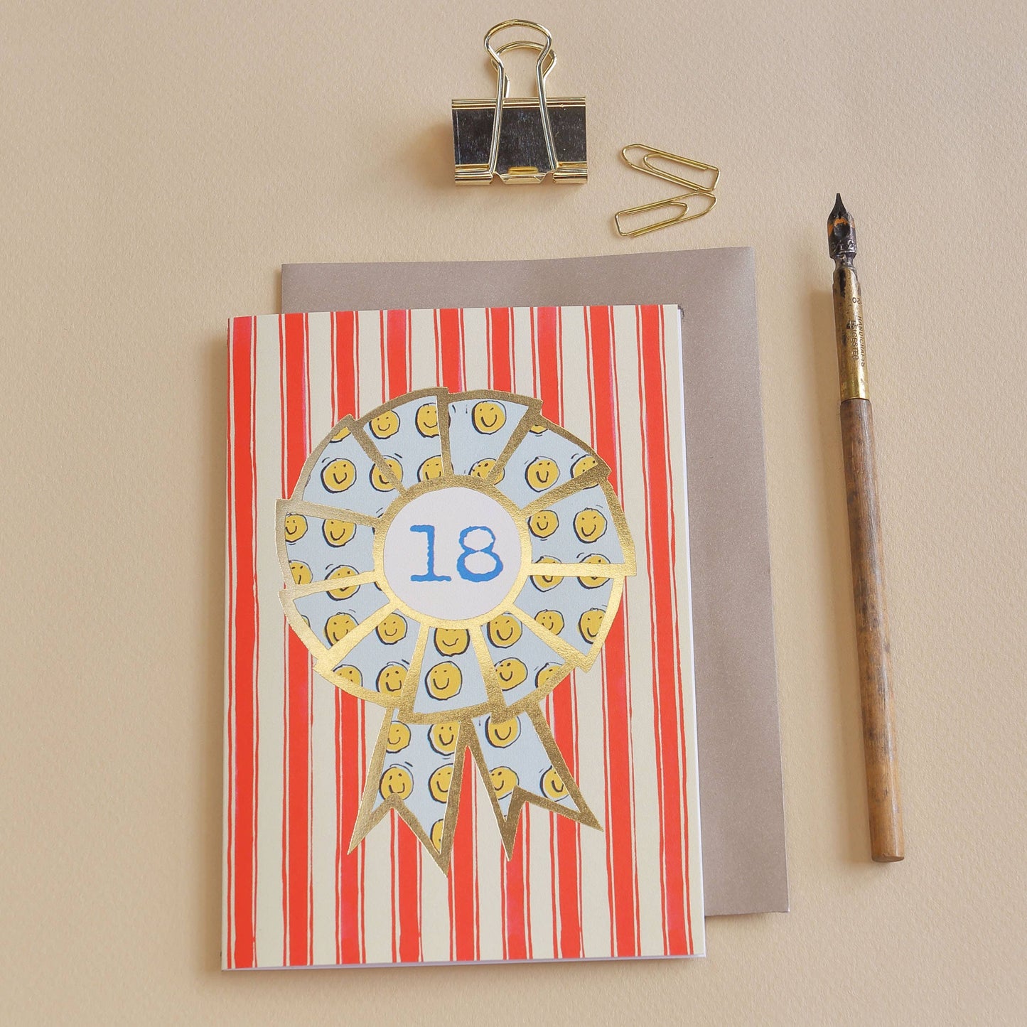 '18' Rosette Greeting Card by Poet and Painter