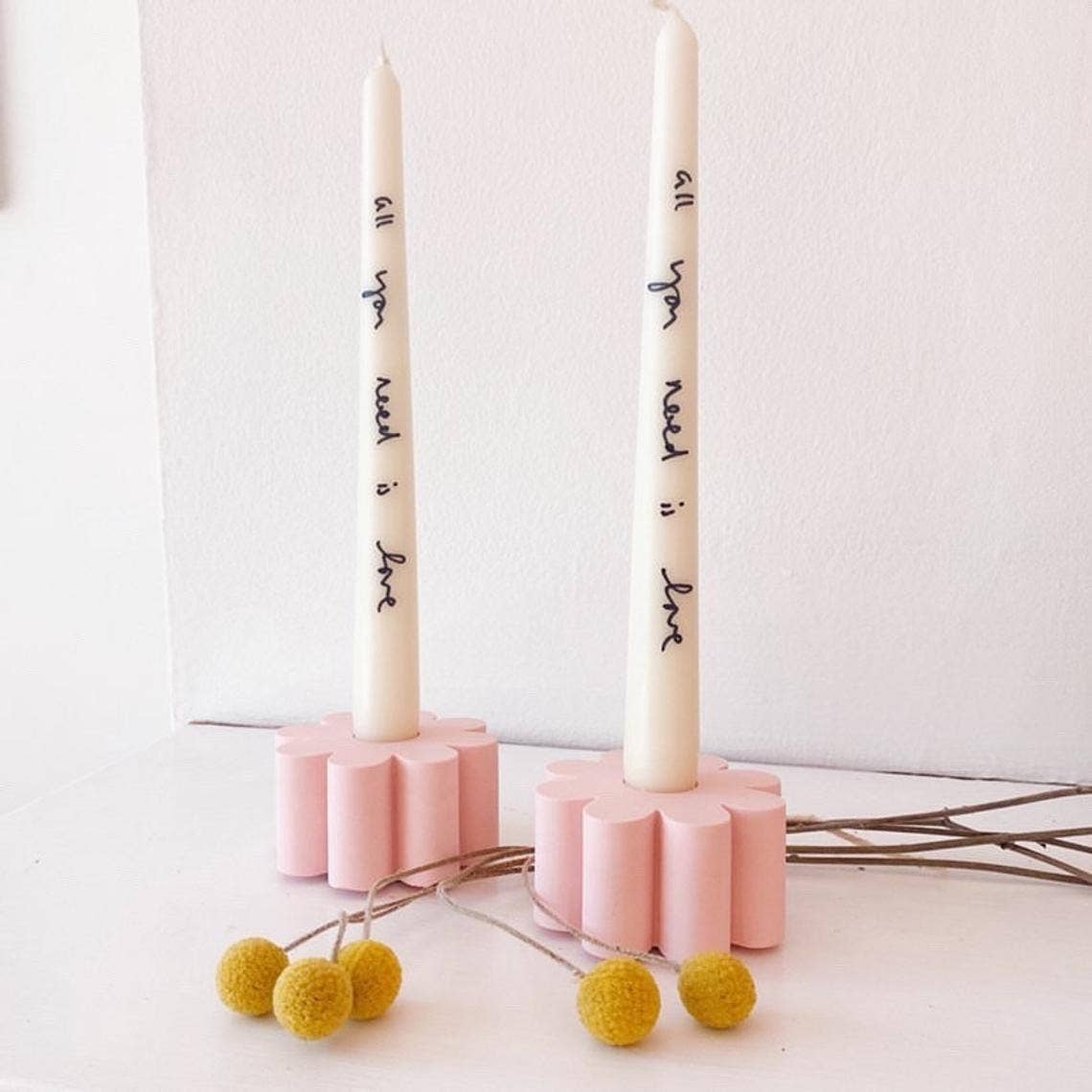 Lottie Hall | Tangerine Orange Flower Candle Holder
