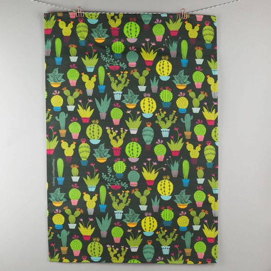 Maggiemagoo Designs Tea towel dark cactus print