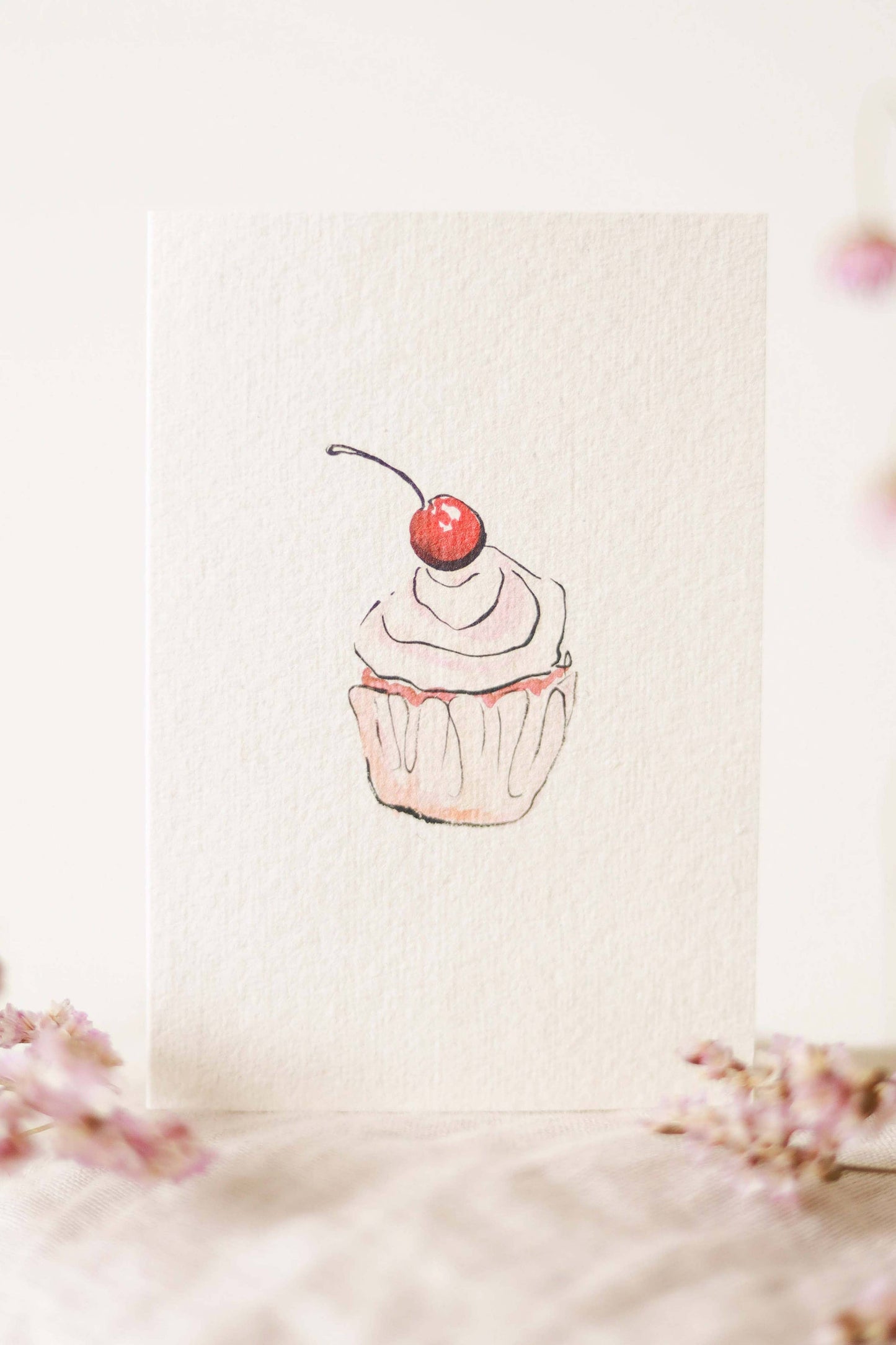 Cupcake Hand Painted Birthday Card