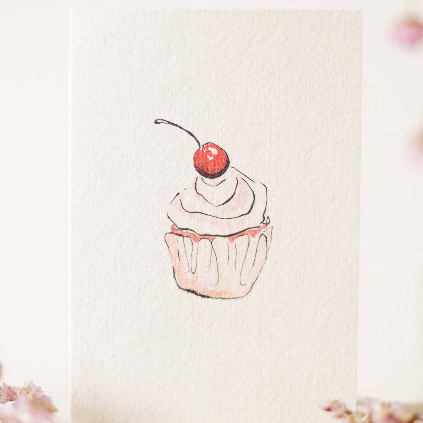 Cupcake Hand Painted Birthday Card