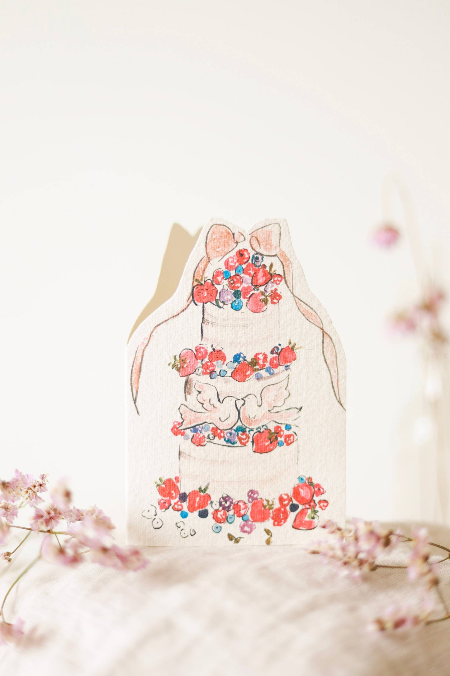 Berry gateaux hand-cut card