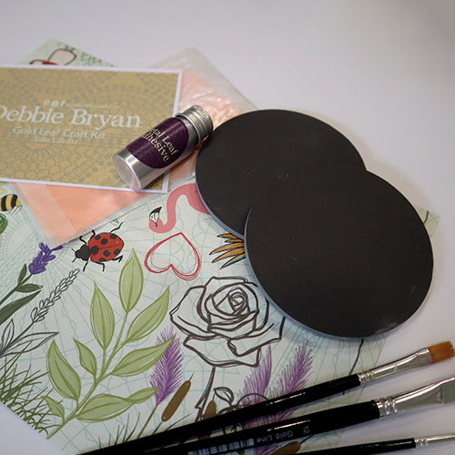 Gold Leaf Craft Kit: Round Slate Coaster