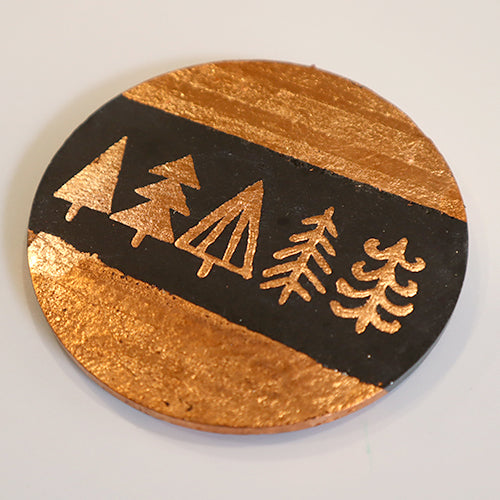 Gold Leaf Craft Kit: Round Slate Coaster