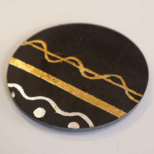 Gold Leaf Craft Kit: Round Slate Coaster