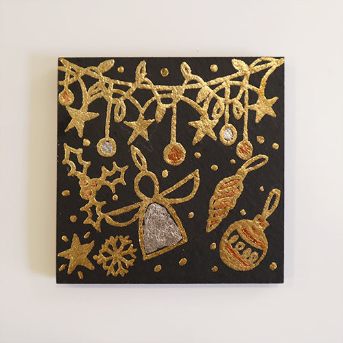 Gold Leaf Craft Kit: Square Slate Coaster