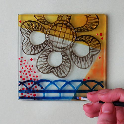 Glass Painting Craft Kit: Coasters - Clear Paints
