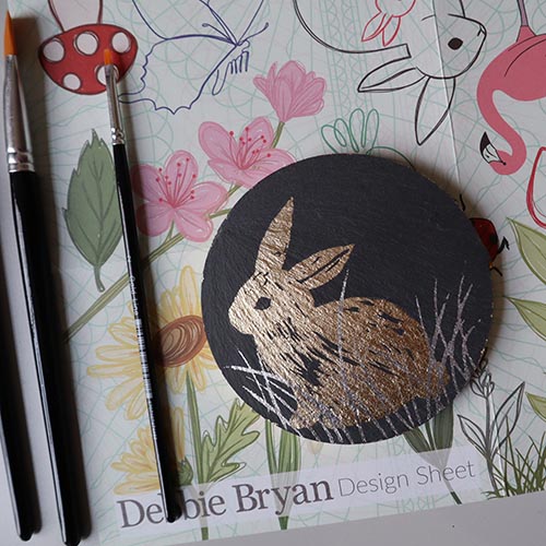 Gold Leaf Craft Kit: Round Slate Coaster