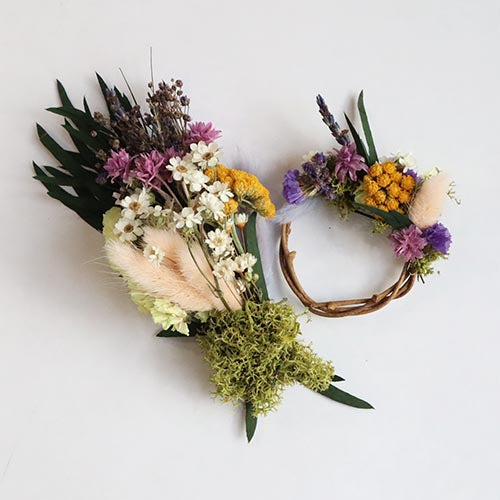 Limited Edition Mini Wreath Making Craft Kit - Mellow Yellow Bouquet