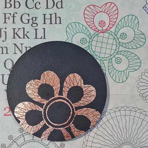Gold Leaf Craft Kit: Round Slate Coaster