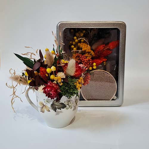 Limited Edition Teacup Floristry Craft Kit - Woodland Leaves Bouquet