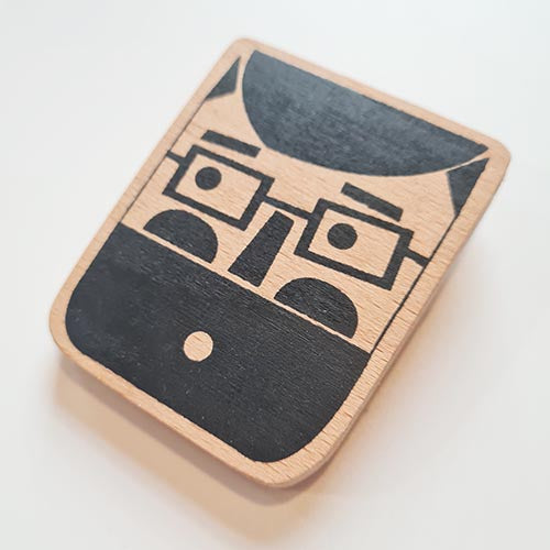 Fiona Wilson Wooden Brooch: Bearded Man