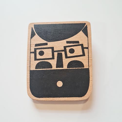 Fiona Wilson Wooden Brooch: Bearded Man