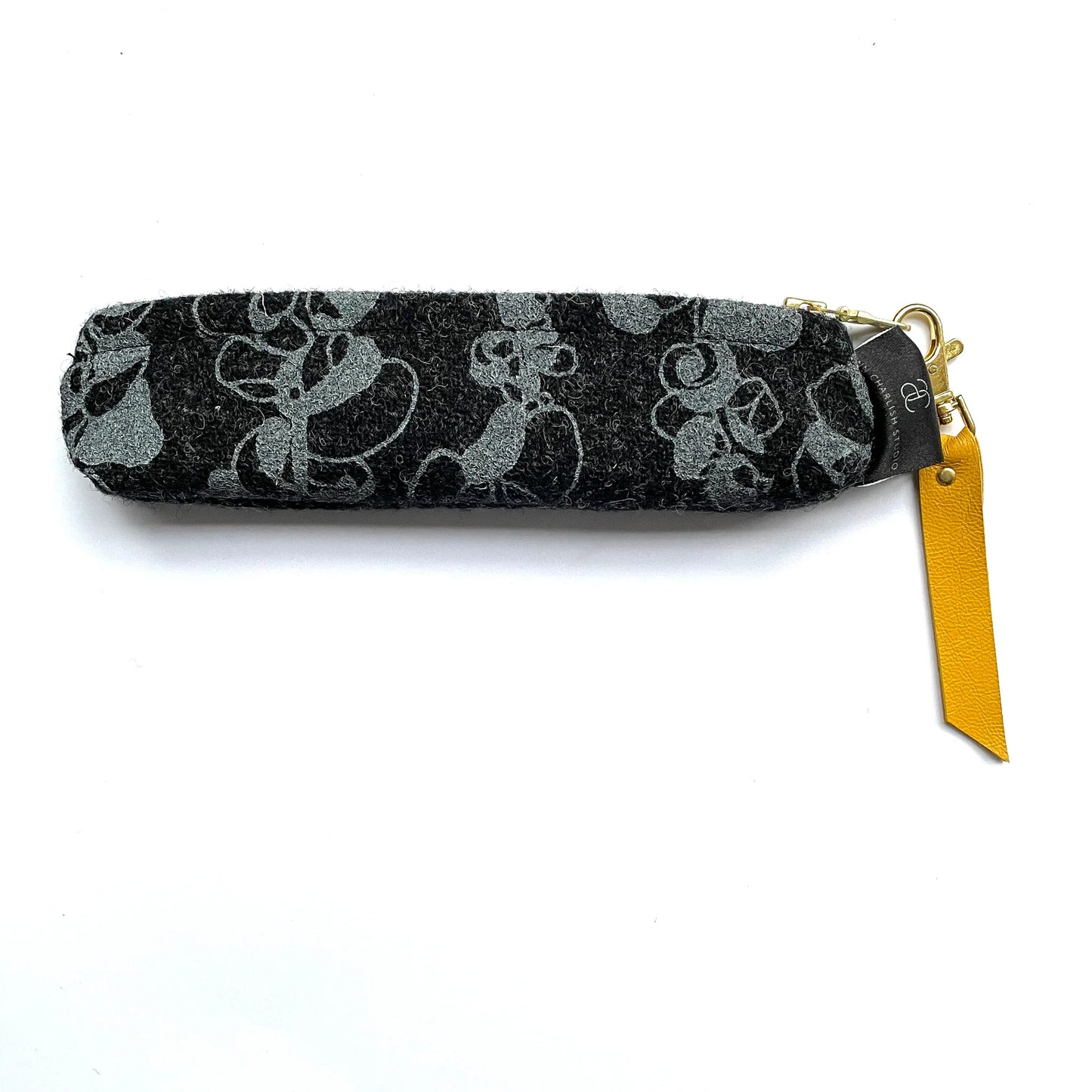 Ann Charlish| Poppy Silkscreen Printed Harris Tweed Pouch