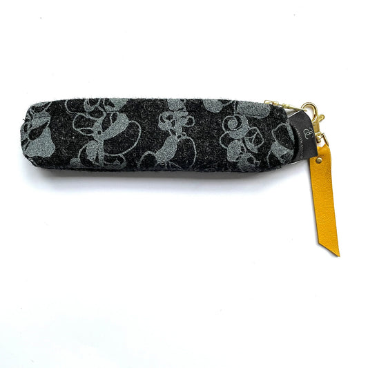 Ann Charlish| Poppy Silkscreen Printed Harris Tweed Pouch
