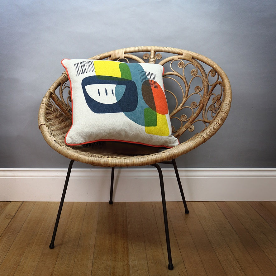 Jennie Jackson| Troubadour Blue square cushion