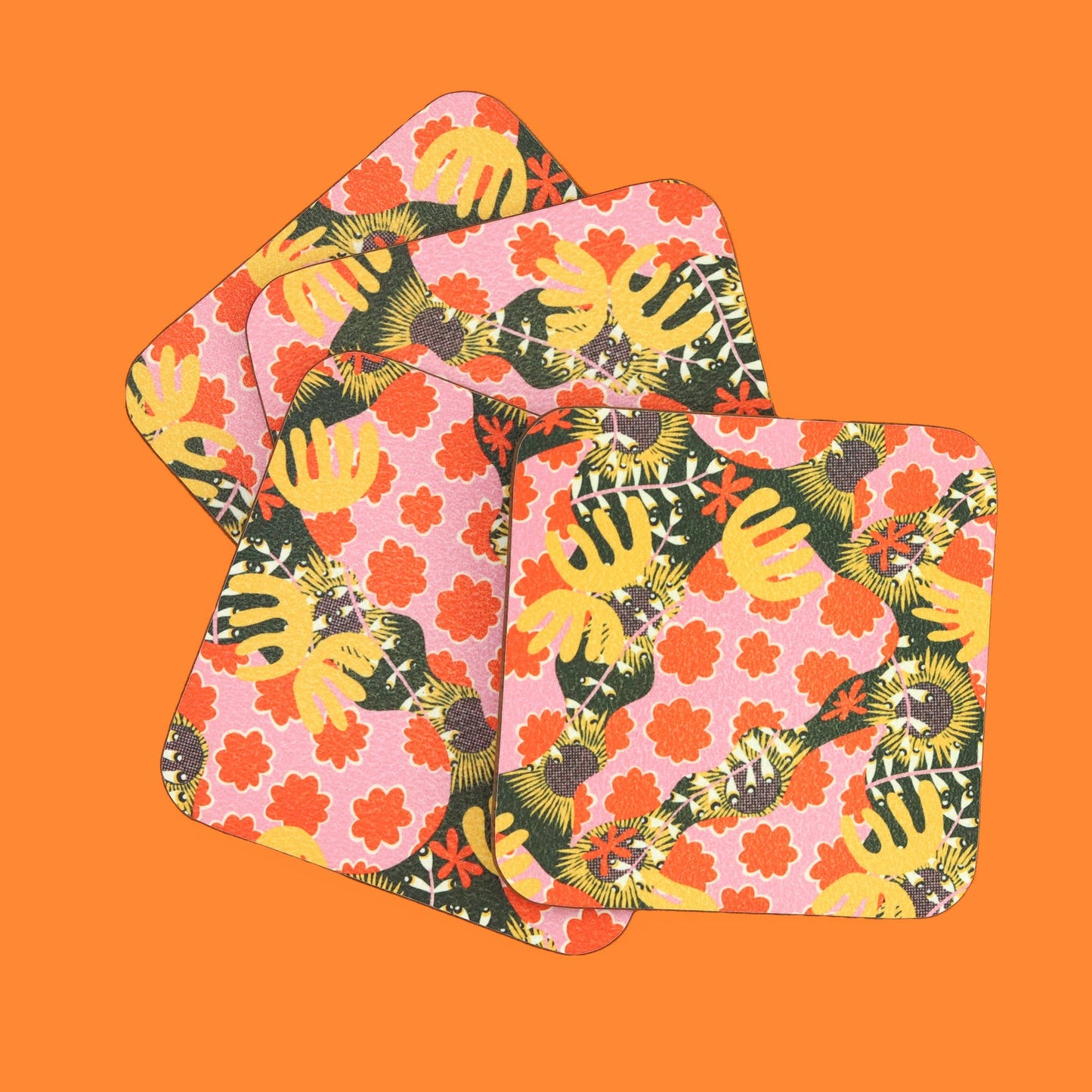 The Neighbourhood Threat Abstract Botanical Coasters