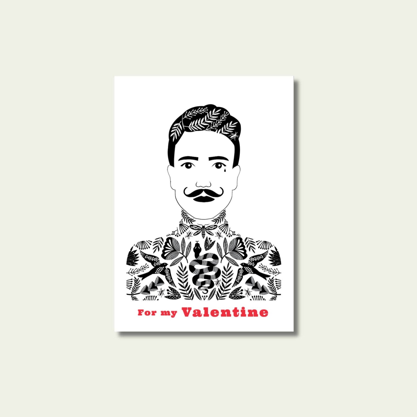 For My Valentine greeting card tattooed man