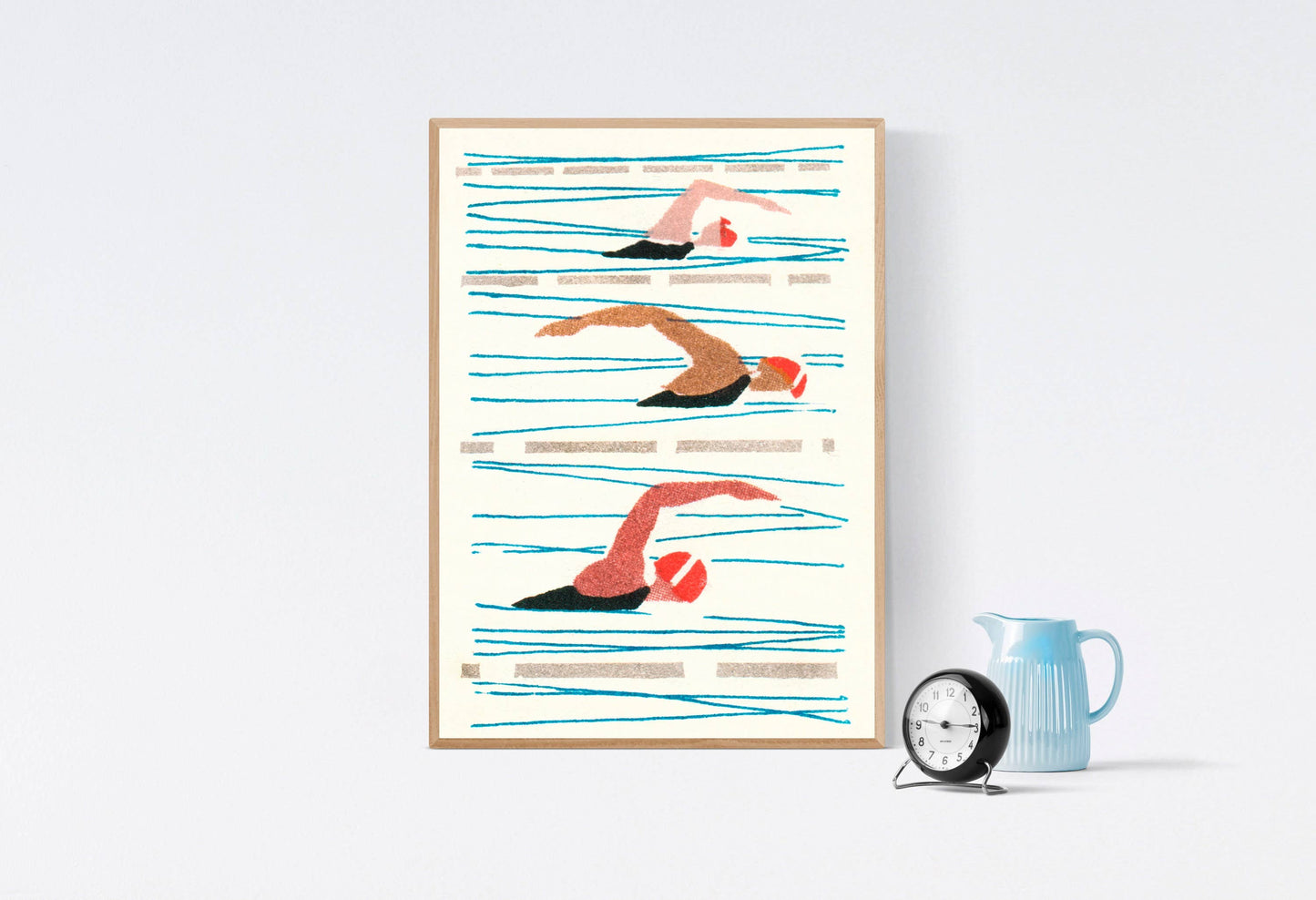 Swimmers Print | Swimming Pool Art | Sports Print | Bathroom