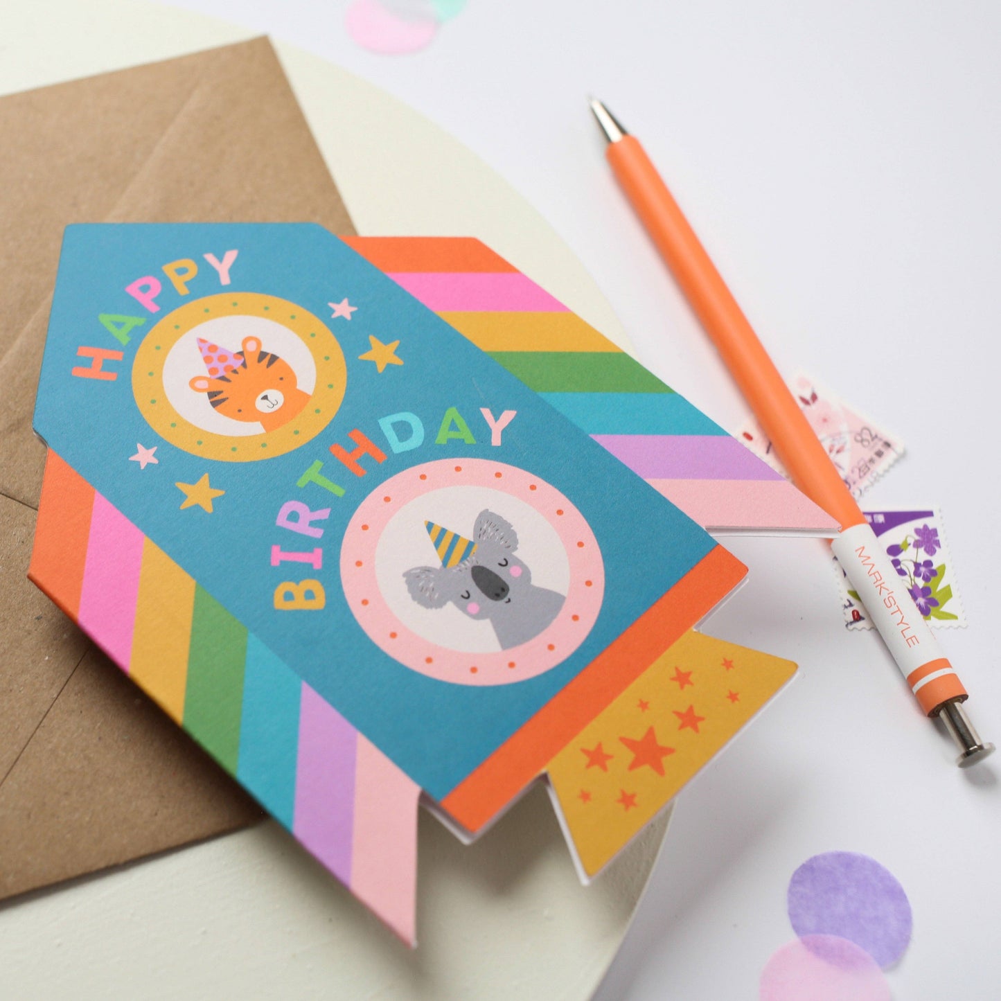 Mifkins Rocket Birthday Card