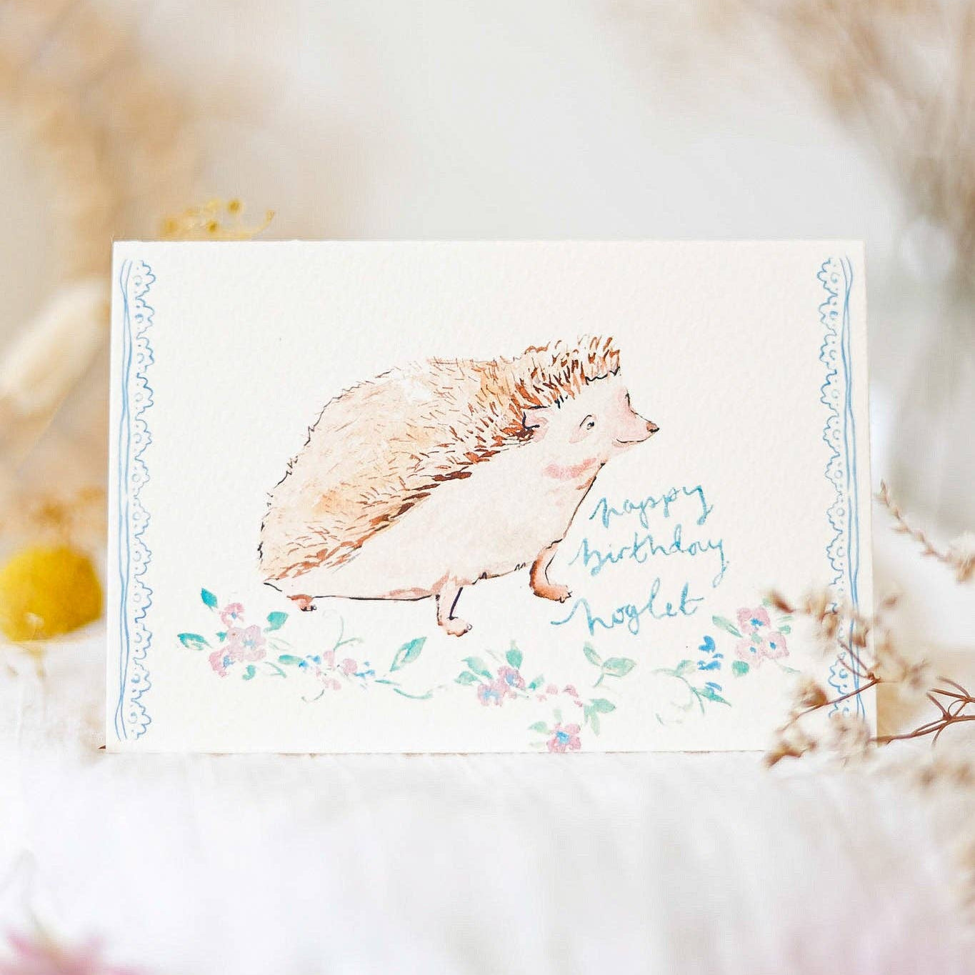 Happy Birthday Hoglet Card by Sophie Amelia Creates