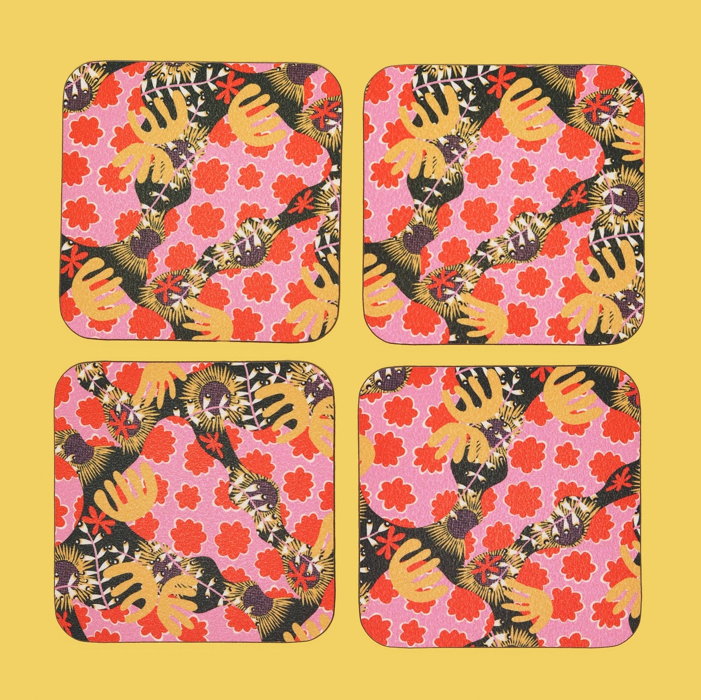 The Neighbourhood Threat Abstract Botanical Coasters
