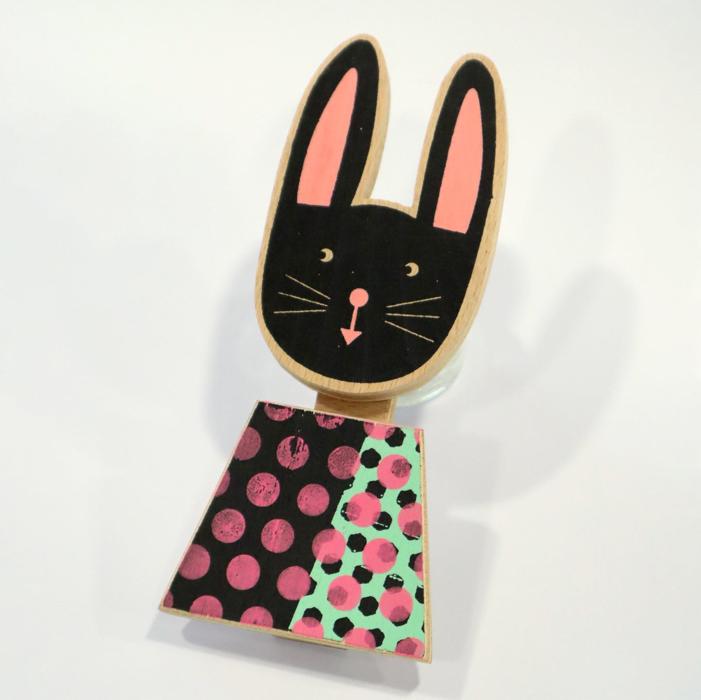Black Bunny Mini Wall Plaque by Fiona Wilson