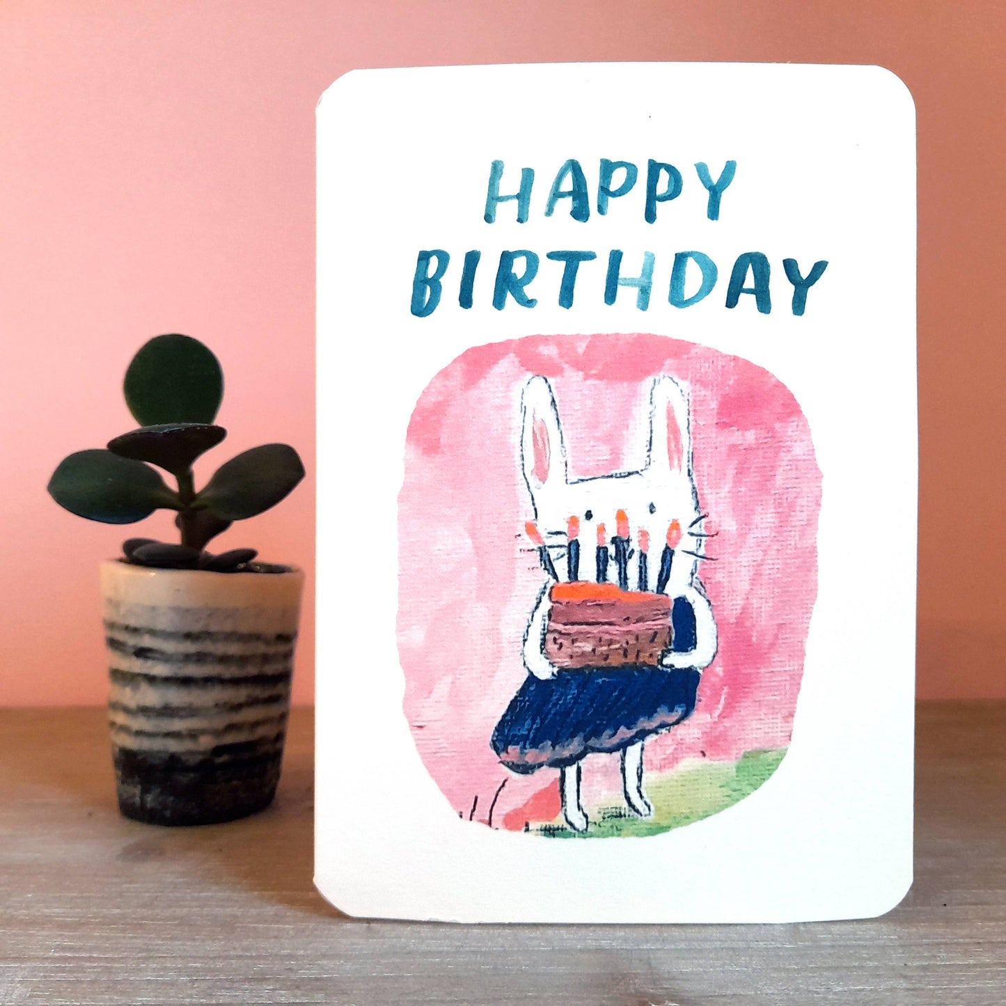 Laura Skilbeck Happy Birthday Bunny Cake Card