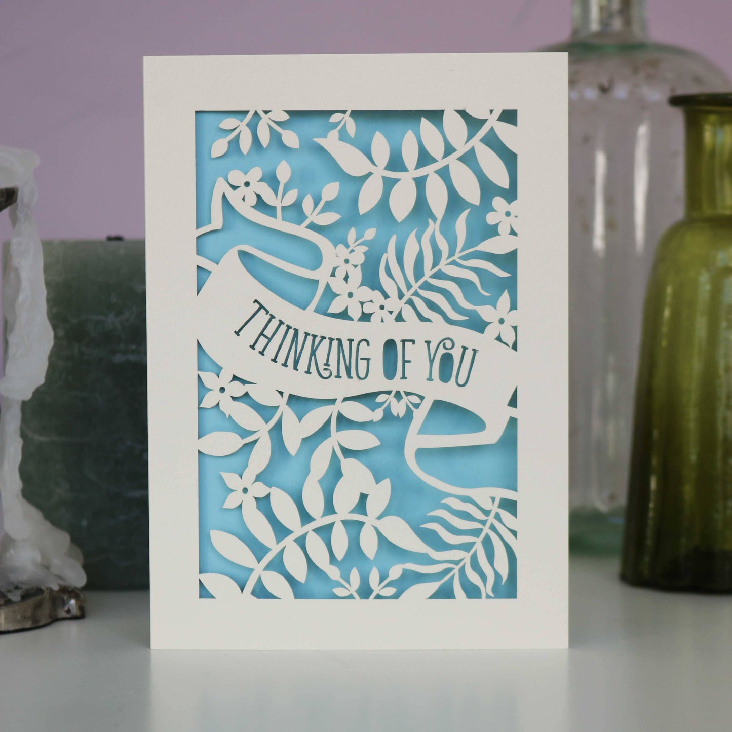 Thinking Of You Banner Laser Cut A6 Card
