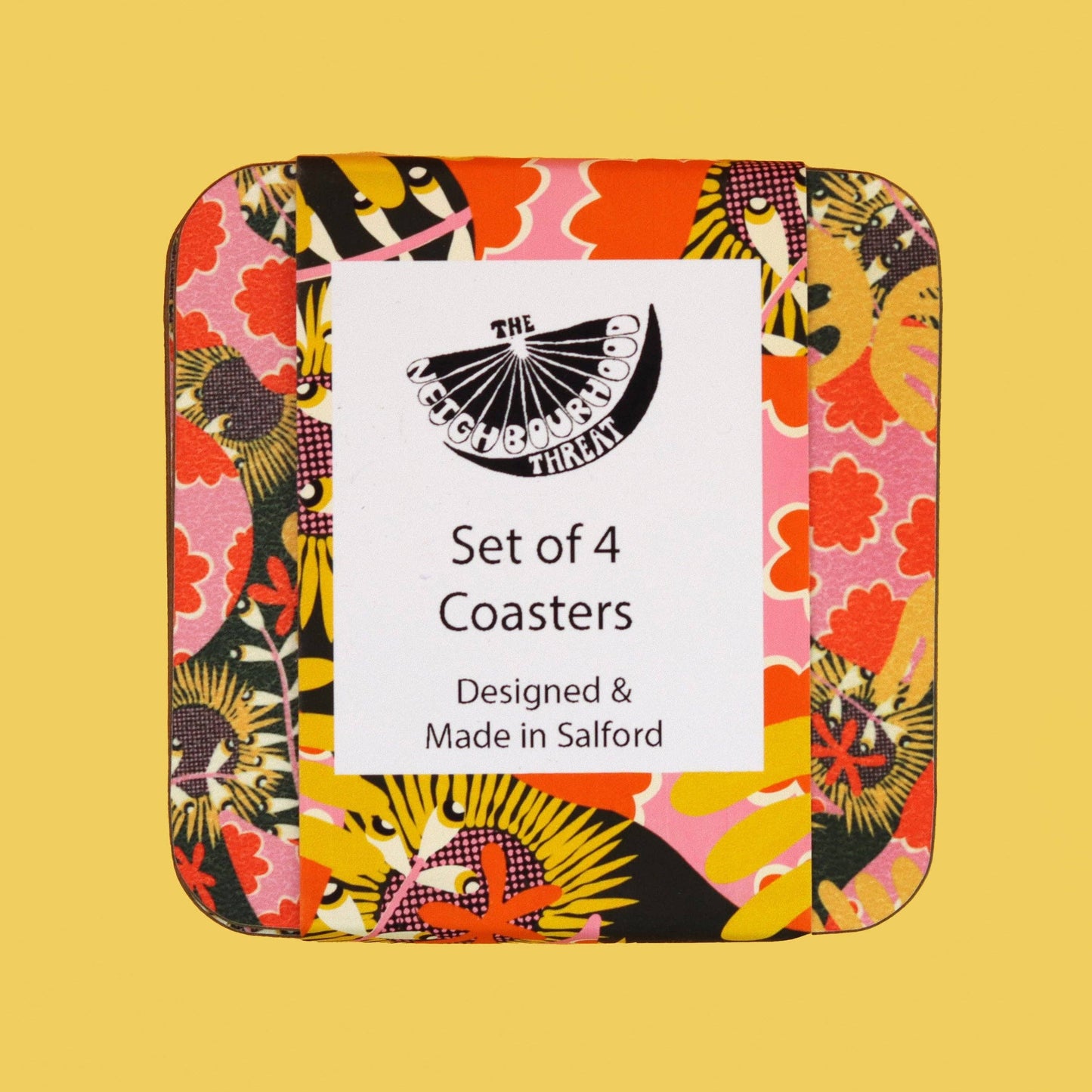 The Neighbourhood Threat Abstract Botanical Coasters
