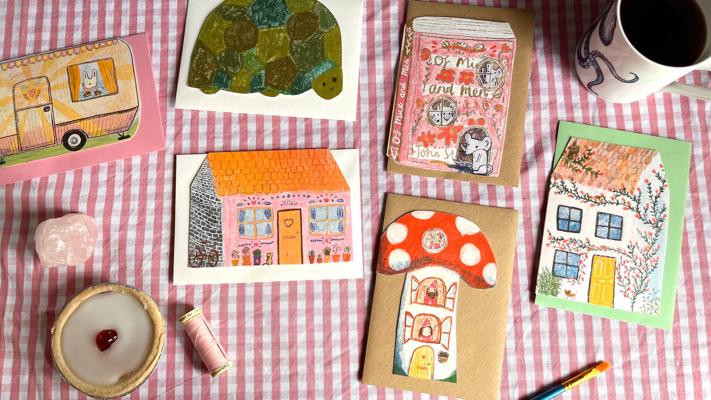 Laura Skilbeck Pink Cottage Dream Home Card