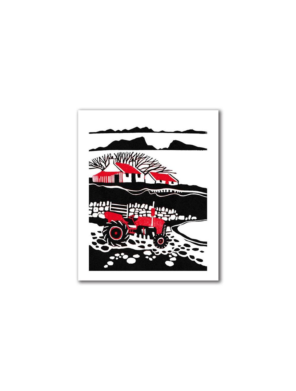 Reliefprint Press Red Roof Card by Liz Myhill