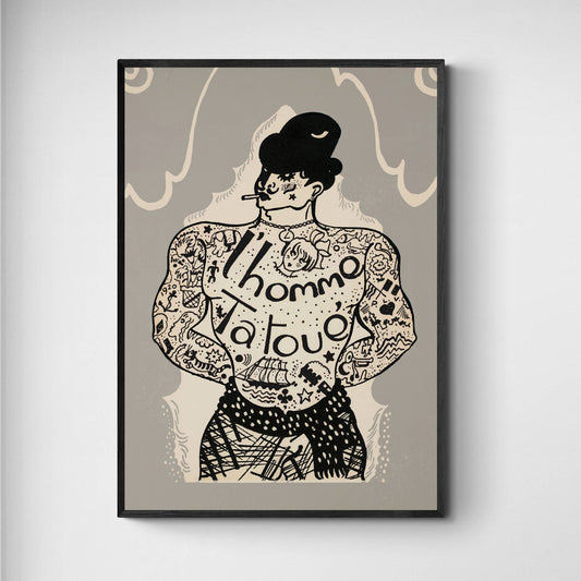 Tattoo Print | Vintage Tattooed Man