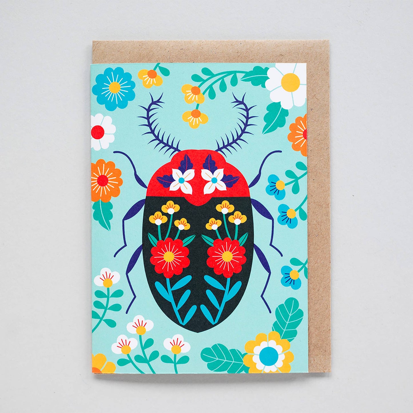 Maggiemagoo Designs Greetings card Bright Beetle Card