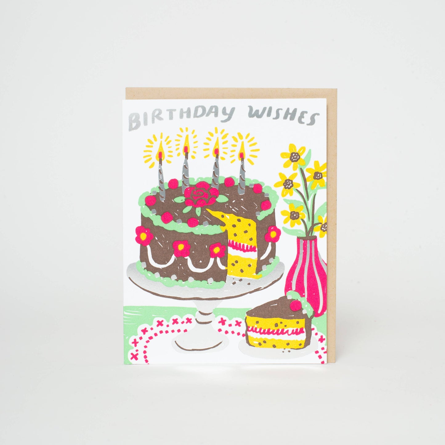 Egg Press Birthday Cake Wishes Card